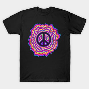 psychedelic transparent pink peace sign T-Shirt